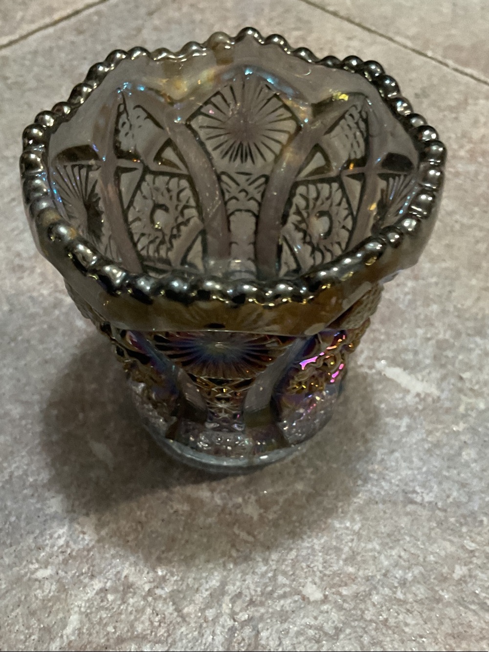 Iridescent Glass Accent Votive - Iridescent tooth pick holder